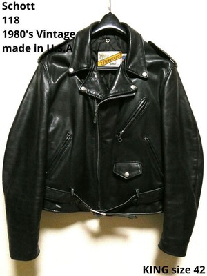 Schott 118 Perfecto 42 motorcycle jacket steerhide double leather 