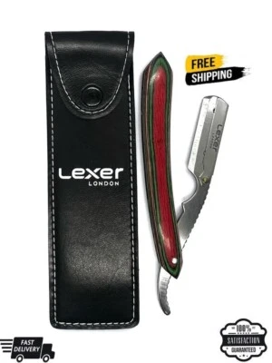 LEXER LONDON BARBER CUT THROAT STRAIGHT SALON SHAVING RAZORS SHAVE RASOIRS RASOI with Pouch