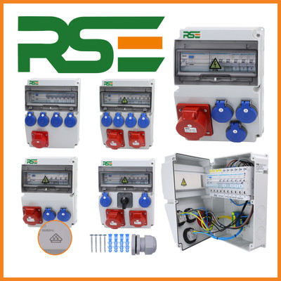 RSE BAUSTROMVERTEILER WANDVERTEILER KOMPLETT VERDRAHTET 32A 16A 230V MIT HAGE...