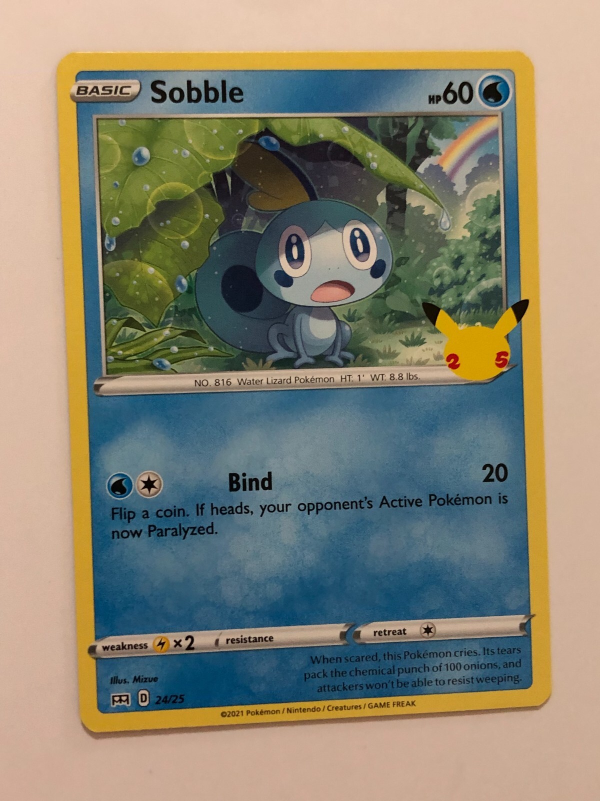 Pokemon Card 25th Anniversary Promo Sobble 24/25 Near Mint