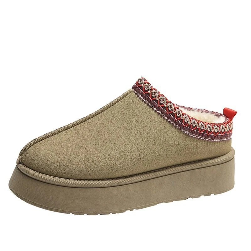 Scarpe donna invernali pantofole calde alte ciabatte lana retro