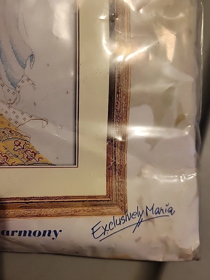 RARO Maria Van Scharrenburg Amor Paz Armonía Ángel Punto de Cruz Kit Foto 3 de 4