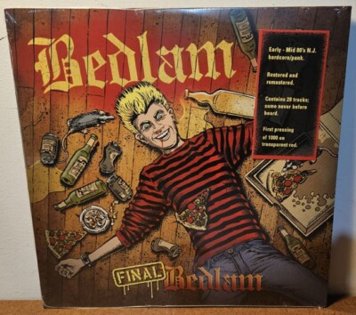 BEDLAM Final Bedlam LP PUNK ROCK Hardcore REISSUE Translucent Red Vinyl SEALED