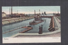 GERMANY, EMDEN, WEIR LOCK, SHIP, c1920 ppc., used, stamp missing.