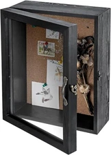 11x14 Wall Mounted Black Wood Shadow Box w/ Clear Acrylic Front Window Panel