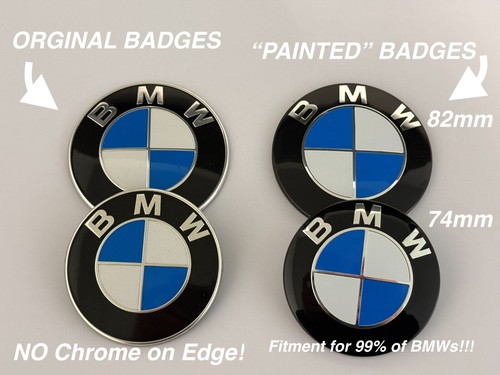 BMW Painted Roundel Emblem Set 74mm Front & 74mm Rear G80 M3 COMP CS 2020+ - Picture 1 of 3