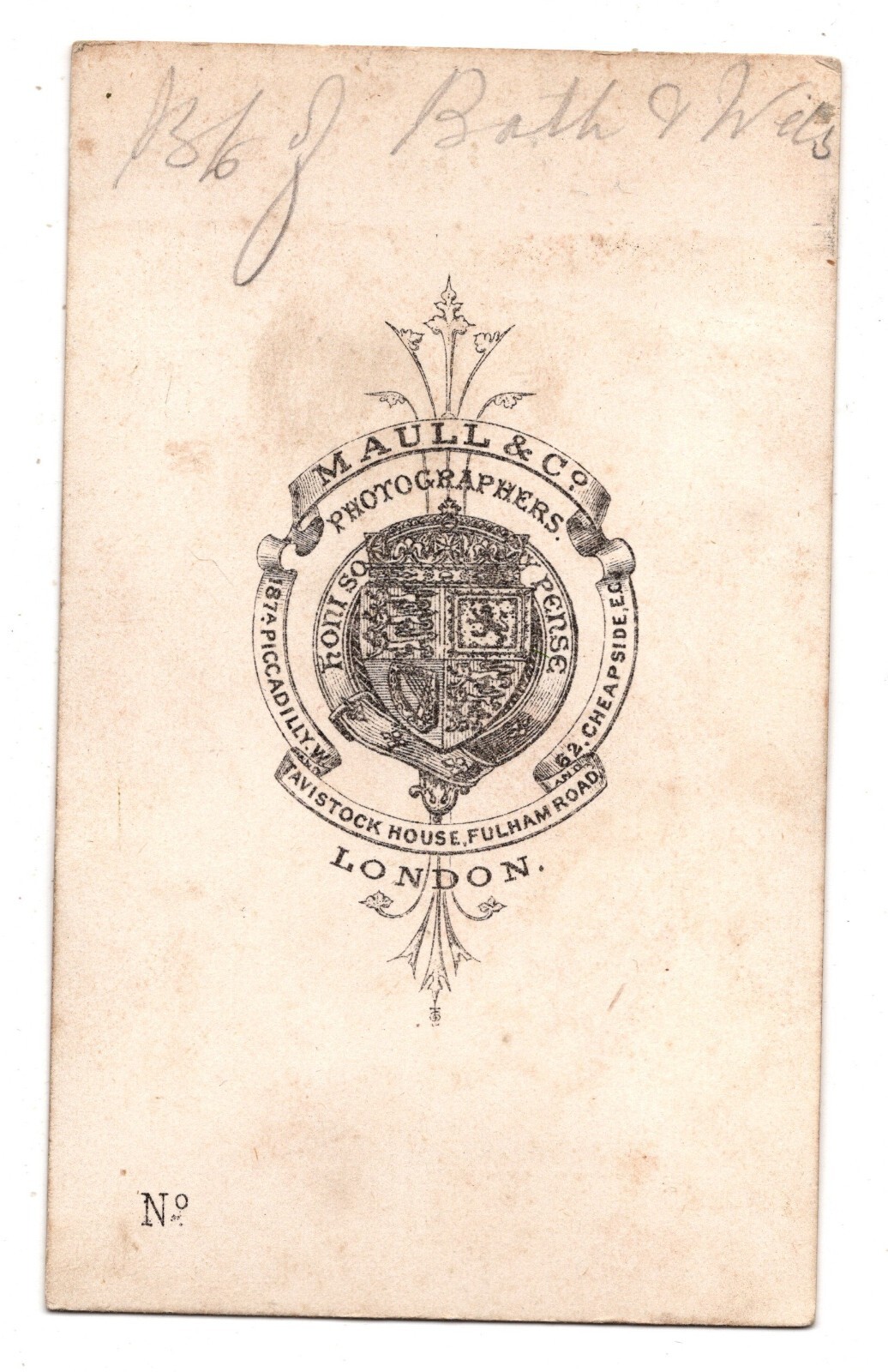 ANTIQUE CDV CIRCA 1860s BISHOP OF BATH & WELLS LORD AUCKLAND LONDON ENGLAND — additional view