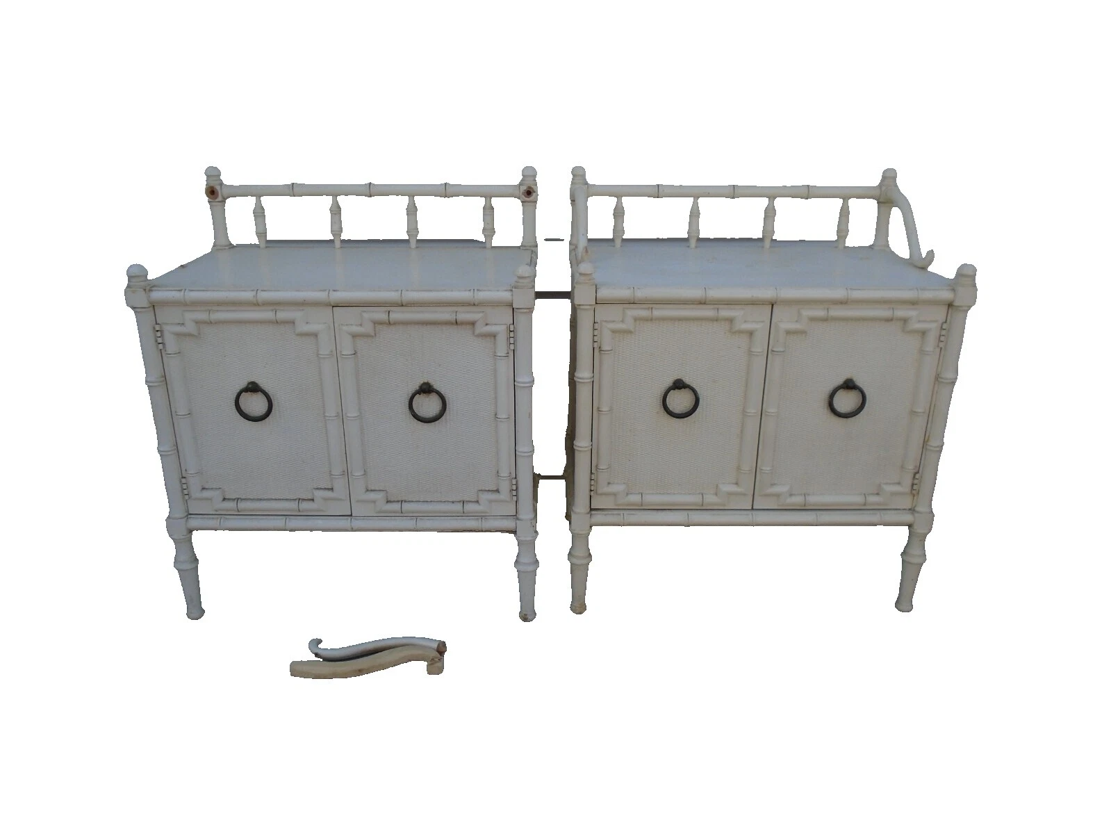 Hollywood Regency Bambú Blanco hogar y muebles de jardín