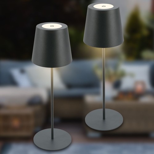 2 x LED Table Lamp Rechargeable Battery Cordless Desk Light IP44 Adjustable - Picture 9 of 11