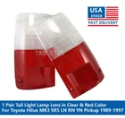 RED CLEAR REAR TAIL LIGHT LENS FOR TOYOTA HILUX MK3 PICKUP 1989 1990 - 1997