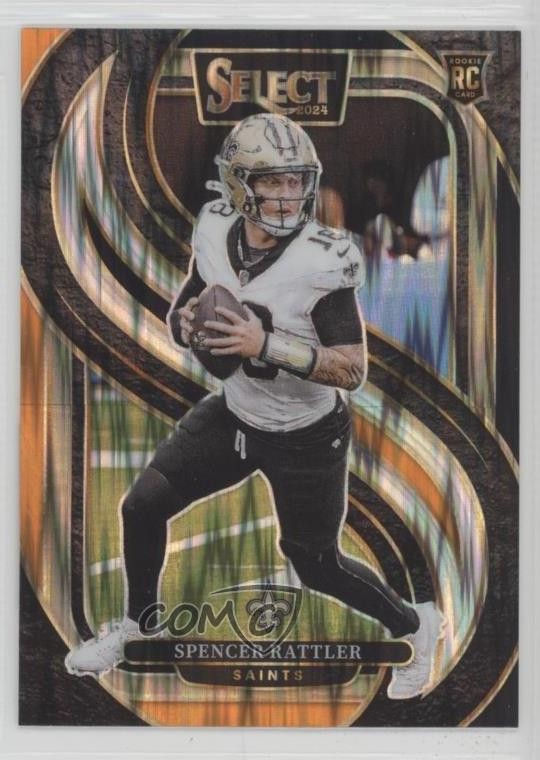 2024 Panini Select Premier Level Black & Orange Shock Prizm Spencer Rattler 1q3s