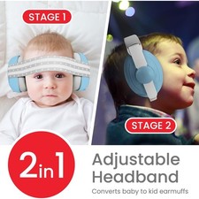 2-in-1 Adjustable Baby Toddler Noise Cancelling Headphones - Ear Muffs for ...