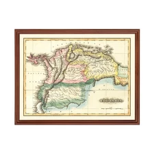Old Map of Colombia 1823 - Vintage Colombia Art Wall Decor
