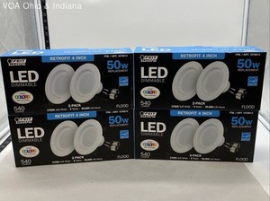 Feit Electric 4" LED Retrofit Kit Dimmable 50W Replacement Lot of 4 2-Packs