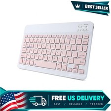 Rechargeable Pink Wireless Keyboard for iPad Pro Air Mini - Lightweight Design