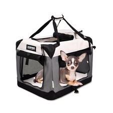 JESPET Soft Dog Crates Kennel for Pets, 3 Door Soft Sided Folding Travel Pet ...