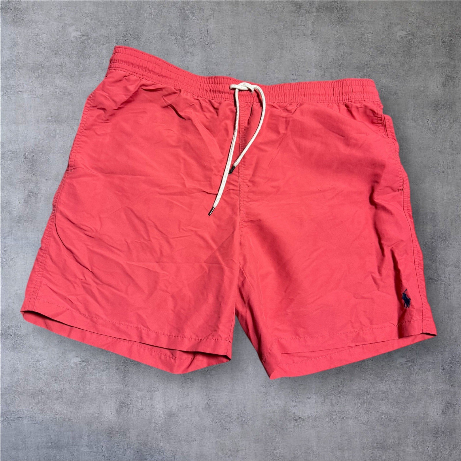 Polo Ralph Lauren Men's Large Salmon Pink Swim Trunks Preppy Summer