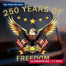 250th Anniversary of America Merchandise Car Window Decal Sticker 2 Pack, 1776-2
