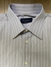 Canali made in Italy button-down gray dress shirt men  s 40  15.5 Neck