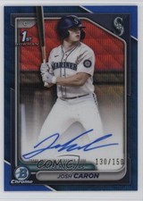 2024 Bowman Draft Chrome Prospect Blue Wave Refractor /150 Josh Caron Auto 1k9t