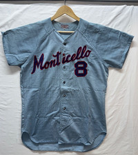 Vintage Van Ginkel Monticello #8 Baseball Jersey 42 Des Moines Iowa Made USA