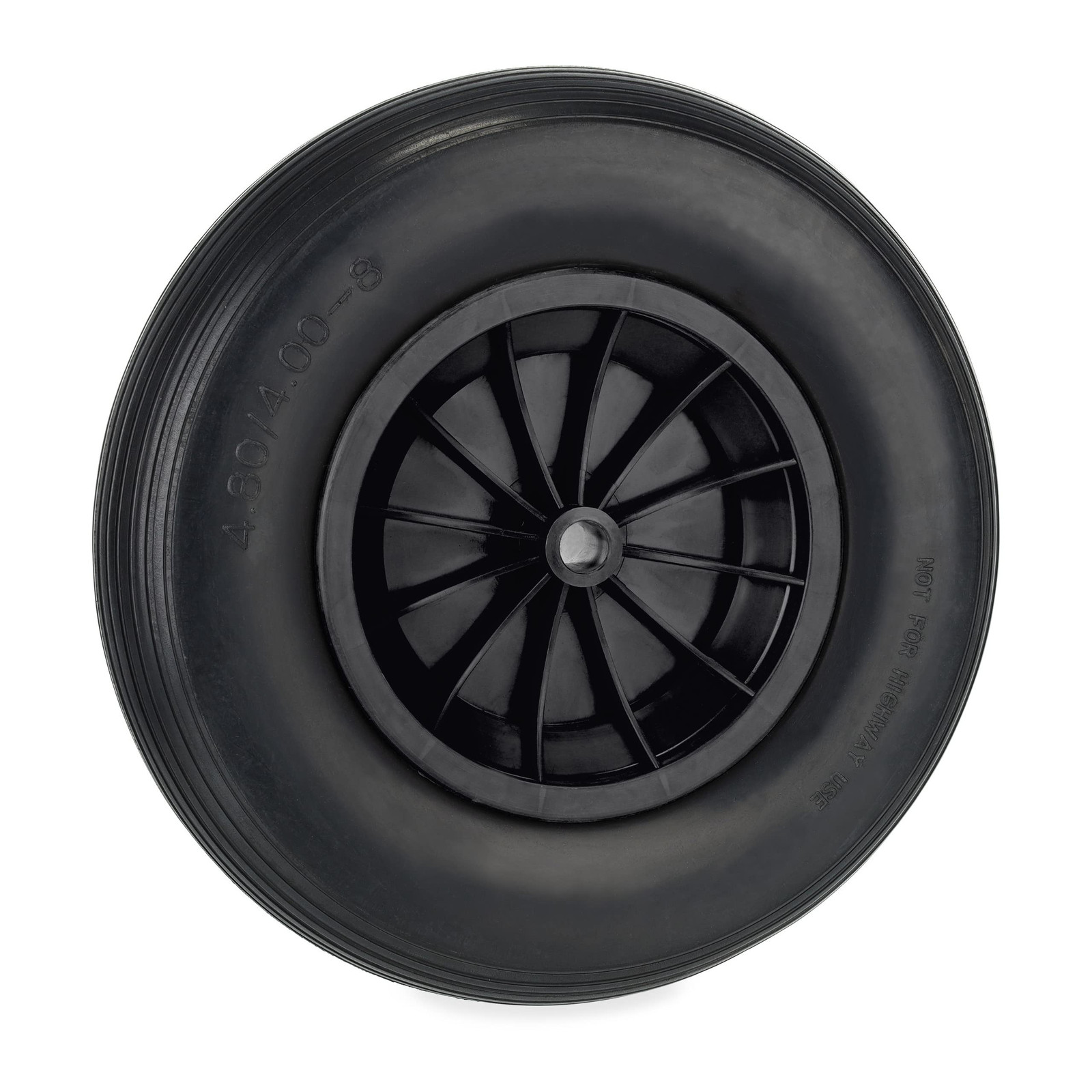 Relaxdays Ruota Carriola 4.80/4.00-8, Gomma Piena Antipanne con Cerchione (p0R)