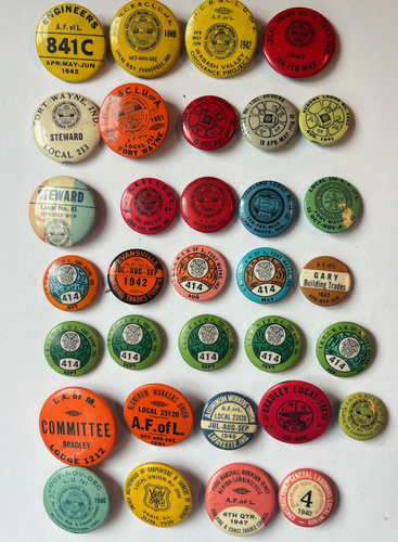 Trade Labor Union Pinback Buttons - Lot of 33 | eBay