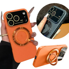 For iPhone 17 Pro Max 16 15 14 Plus 13 12 11 Mag Safe Case w/ Stand Lens Cover