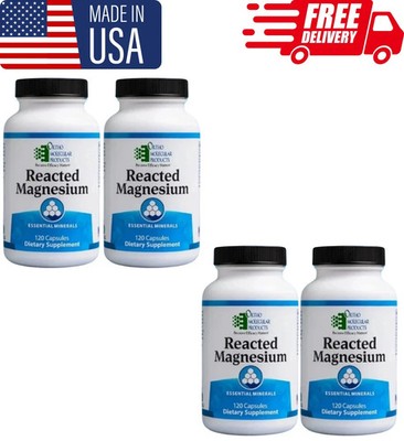 pack of 4 Orthomolecular Reacted Magnesium 180ct - New