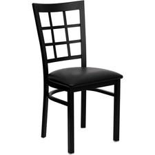 Flash Furniture Hercules Series Window Back Metal Restaurant Chair, Modern Up...