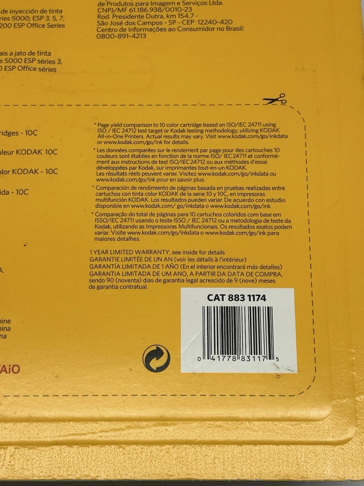 Cartuchos de tinta para impresora Kodak Color 10C (2) paquete doble 2x420 páginas nuevos Foto 3 de 4
