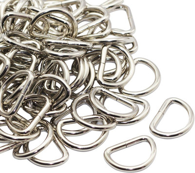 100 Pack 1 Inch Stainless Steel Welded D-Rings for Hand Bags Ring Dog Leashes