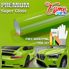 ESSMO PET Super Gloss Viper Green Car Vehicle Vinyl Wrap Decal Glossy Like Paint