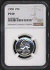 Highest Grade in the World! ~ 1958 NGC PF69 Washington Silver Quarter