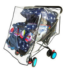 Double stroller weather shield rain cover waterproof side by side twin baby