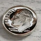 2001-S Dcam Proof 90% Silver Roosevelt Dime ~ Low Mintage Year ~Free Shipping!
