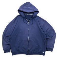 Vintage Russell Athletic Hoodie Men s XL Faded Distressed Full Zip Navy Blue Y2K