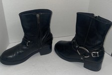 Harley-Davidson Women's Christa D85298 Black Leather 8-Inch Harness Boots US 6.5