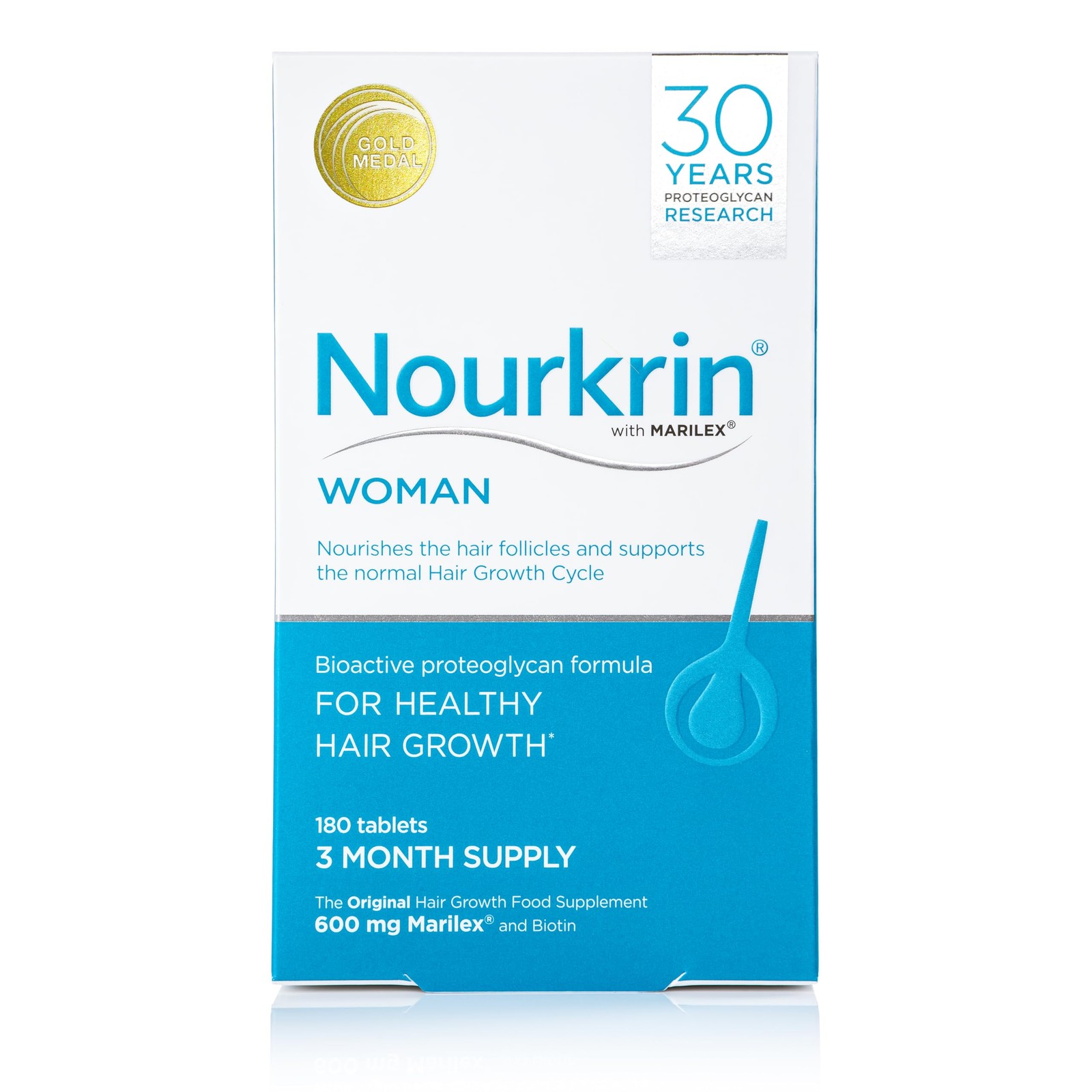Nourkrin Woman for Healthy Hair Growth food supplement with Marilex, biotin a...