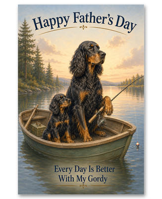 Gordon Setter Boat Fishing on Father's Day