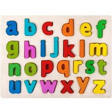 Alphabet Puzzle Wooden Puzzles for Toddlers 3 4 5 Year Old, ABC Puzzle Shape ...