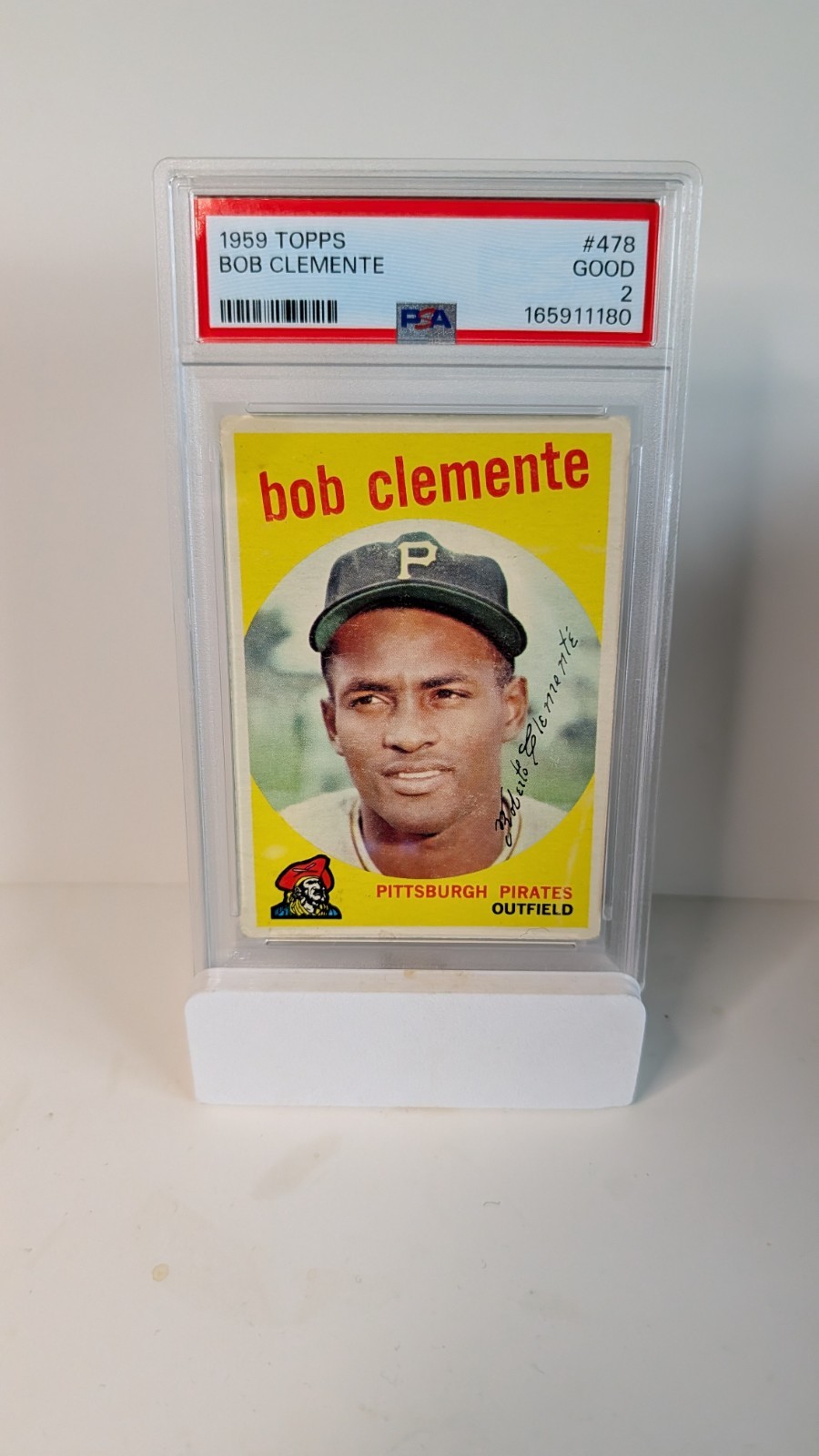 1959 Topps - Roberto Clemente #478 Bob on Card Pirates PSA 2
