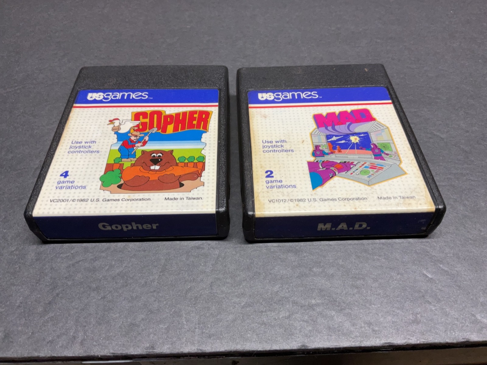 Atari  2600    M.A.D. and Gopher  Games Only  TESTED