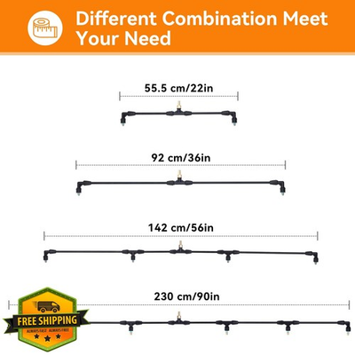 #ad #ad 6 Nozzle Poly Boom Wand 7.5ft ATV Sprayer 3 8quot; Brass Fiberglass Lawn Spray $44.99