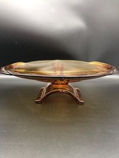 Art Deco Braunglas Kuchenteller