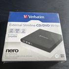 Verbatim External Slimline Portable CD/DVD Writer for PC and MAC #98938 Sealed