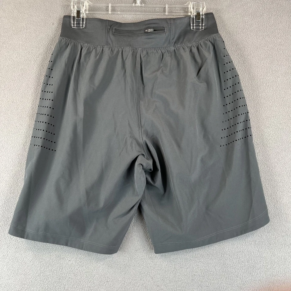 Pantalones Cortos Under Armour Speedpocket Para Hombre Pequeños Gris Ajustado Cremallera Bolsillo Perforado Correr Foto 2 de 4