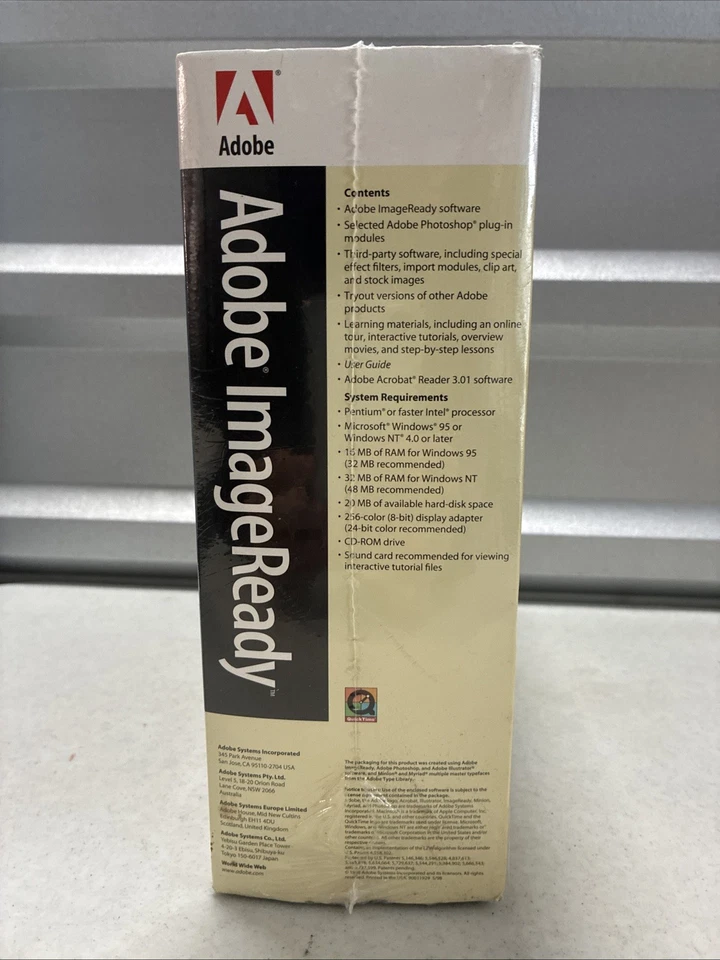 Vintage Adobe Image Ready Software 1995 For Windows 95 / NT Brand New Sealed - Image 3 of 4