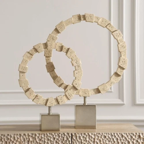 Uttermost 18167 Ivory Fusion 22.75 X 16.5 inch Ring Sculptures, Set of 2 - Picture 4 of 4