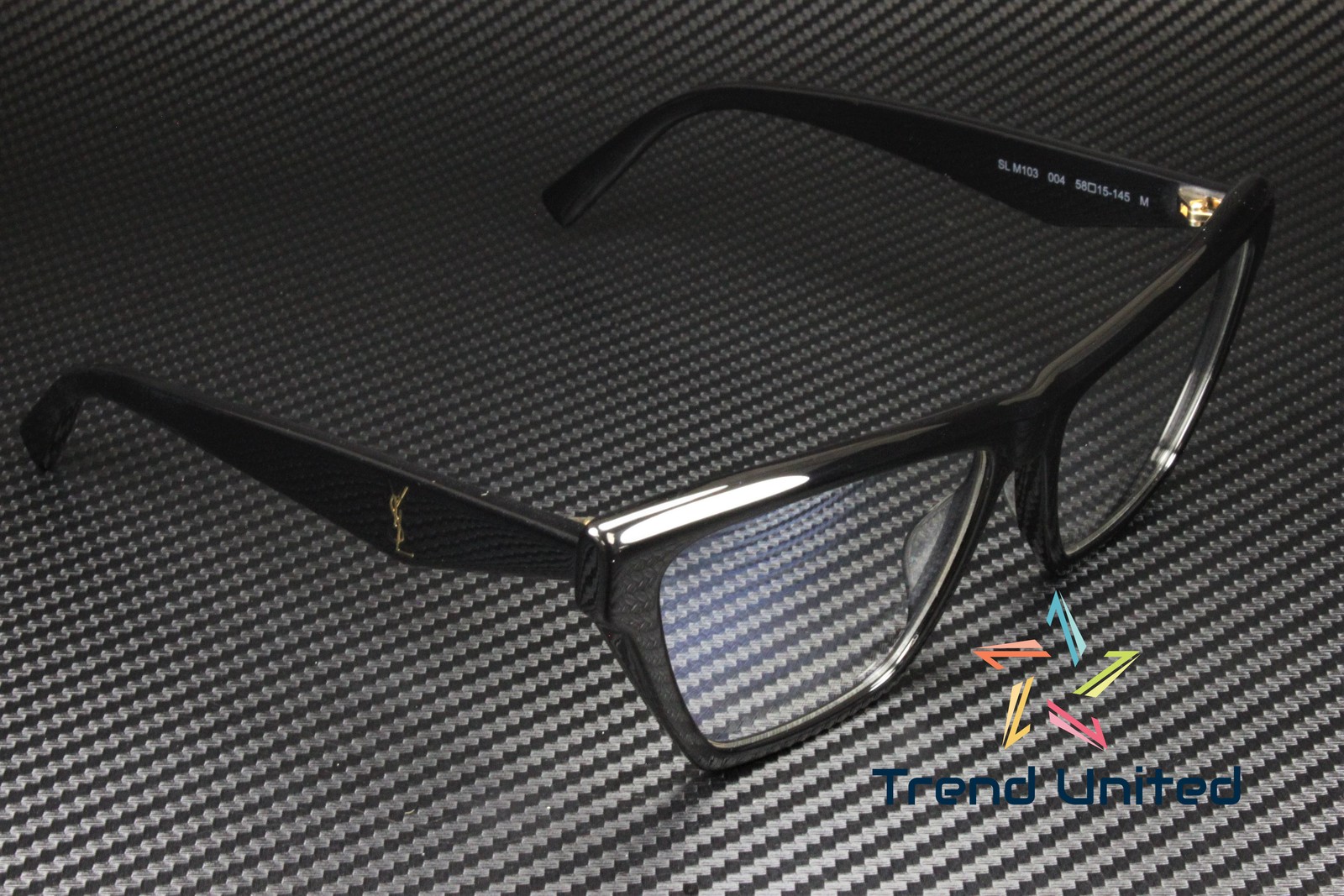 Occhiali da sole donna SAINT LAURENT SL M103 004 58 occhio di gatto nero lucido trasparente 58 mm